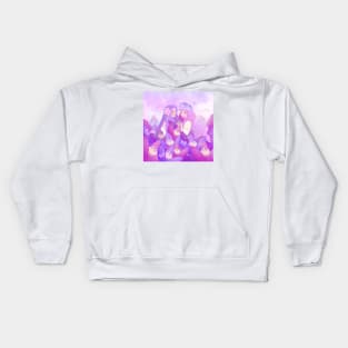 Beautiful fairies with pink flowers and butterflies Kids Hoodie